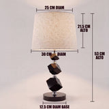 Dimensiones de la lámpara de mesa Gema: 53 cm de alto total