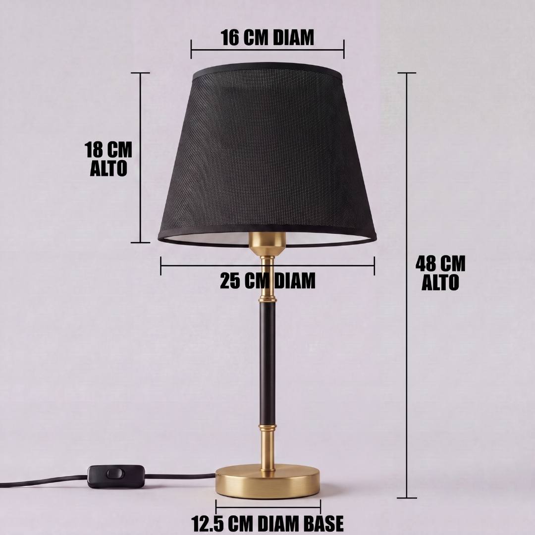 Dimensiones de la lámpara de mesa Margot Gold: 48 cm de alto total