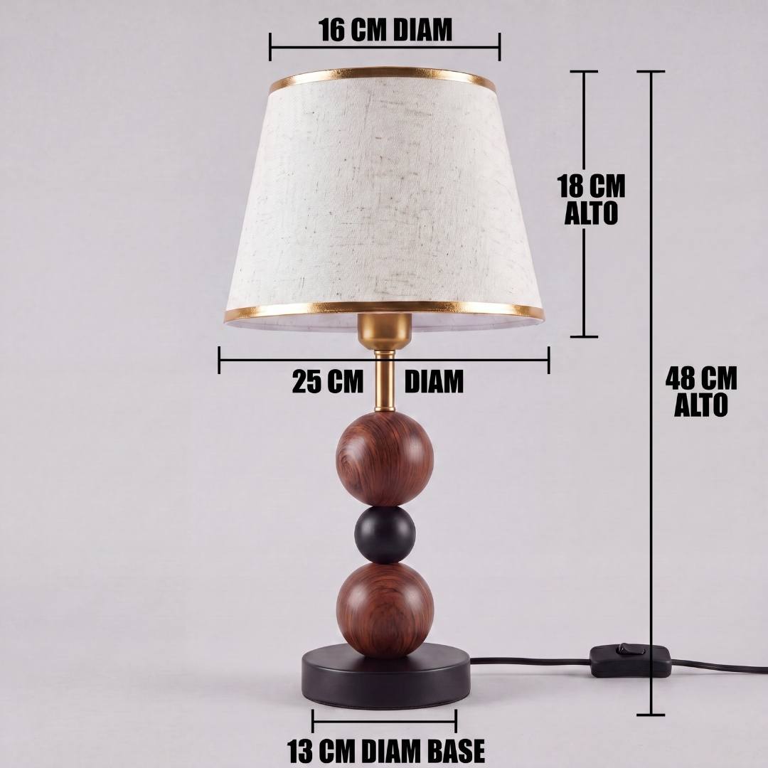 Dimensiones de la lámpara de mesa Maya: 48 cm de alto total