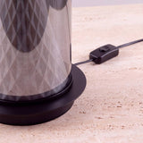Base de aluminio negro mate y cable con interruptor de la lámpara ONIX
