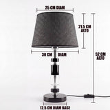 Dimensiones de la lámpara de mesa Onix: 52 cm de alto total