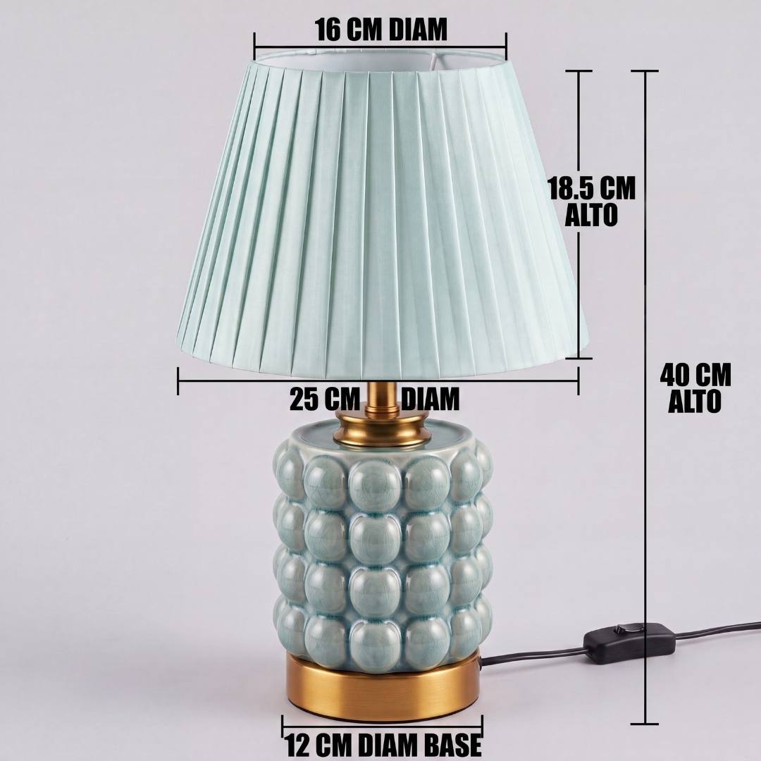 Dimensiones de la lámpara de mesa Perla: 40 cm de alto total