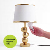 Instalación de foco E27 en lámpara de mesa PIETRA GOLD, se vende sin foco