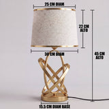 Dimensiones de la lámpara de mesa SELENA: 45 cm de alto y pantalla de 30 cm