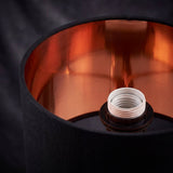 Interior cobre brillante de la pantalla negra de la lámpara ALMA BLACK