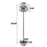 Dimensiones de la lámpara de pie ONIRA: 148.5 cm de alto y cabezal de 30 cm