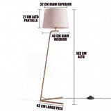 Dimensiones de la lámpara de pie VERA GOLD: 163 cm de alto total