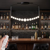 Iluminacion para barra de bar con lampara colgante curva de globos blancos