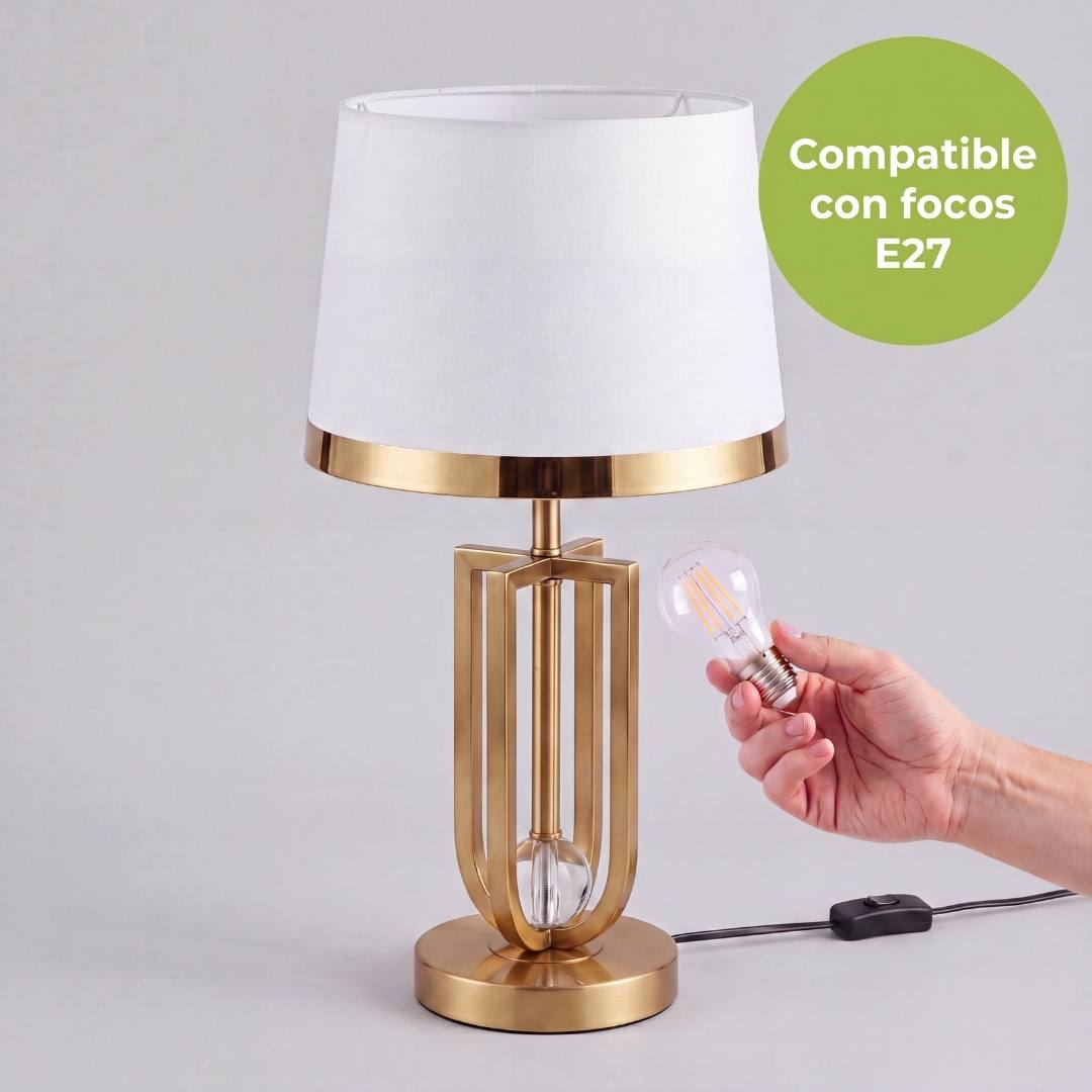 Instalación de foco en socket E27 de la lámpara Diana, foco no incluido