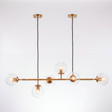 Vista frontal aislada para e-commerce del modelo Amber Line Gold con sus 6 esferas de vidrio.
