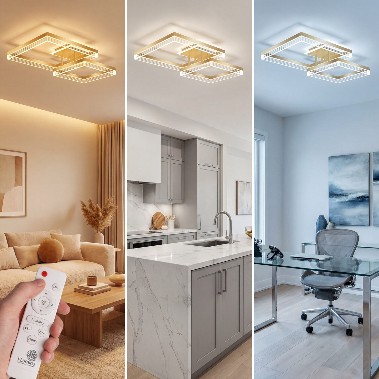 Comparativa de luz cálida, neutra y fría de lámpara LED para diferentes ambientes del hogar.