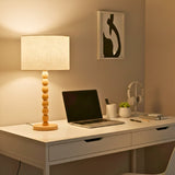 LÁMPARA DE MESA WOOD BUBBLES BOHO NATURAL - SIN FOCO