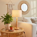 LÁMPARA DE MESA WOOD BUBBLES BOHO NATURAL - SIN FOCO