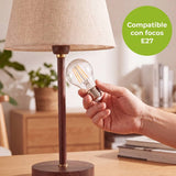 Instalación de foco en socket E27 de la lámpara NORA WALNUT, foco no incluido