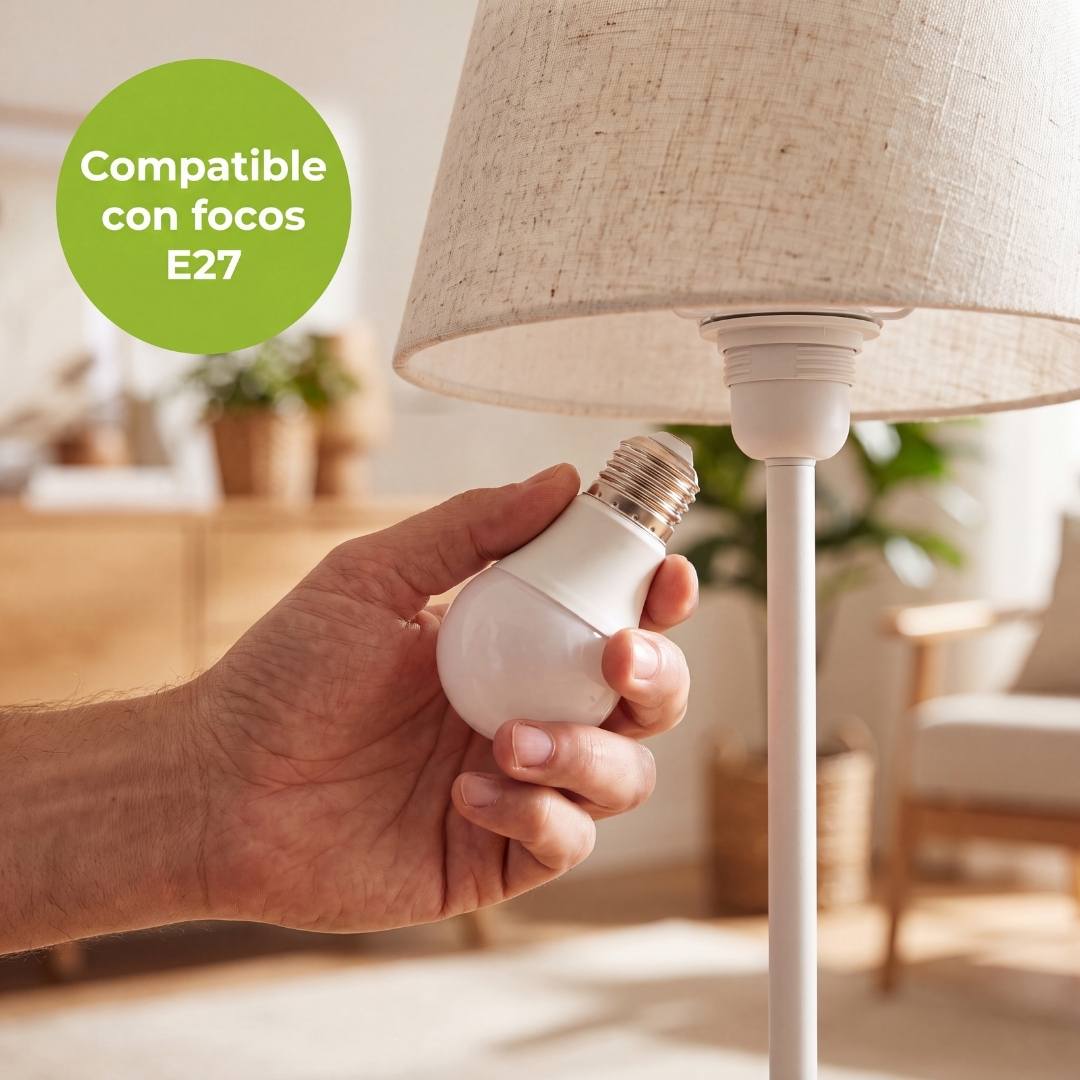 Instalación de foco en socket E27 de la lámpara NORA WHITE, foco no incluido