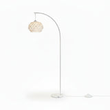 LÁMPARA DE PIE ARCO LOTUS WHITE CON BASE DE MÁRMOL - SIN FOCO