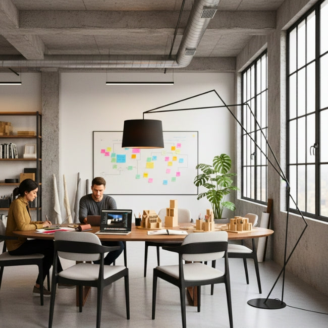 LÁMPARA DE PIE BLACK URBAN LOFT INDUSTRIAL MATTE - SIN FOCO