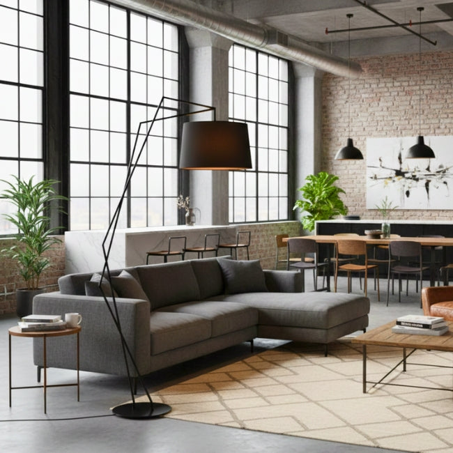 LÁMPARA DE PIE BLACK URBAN LOFT INDUSTRIAL MATTE - SIN FOCO