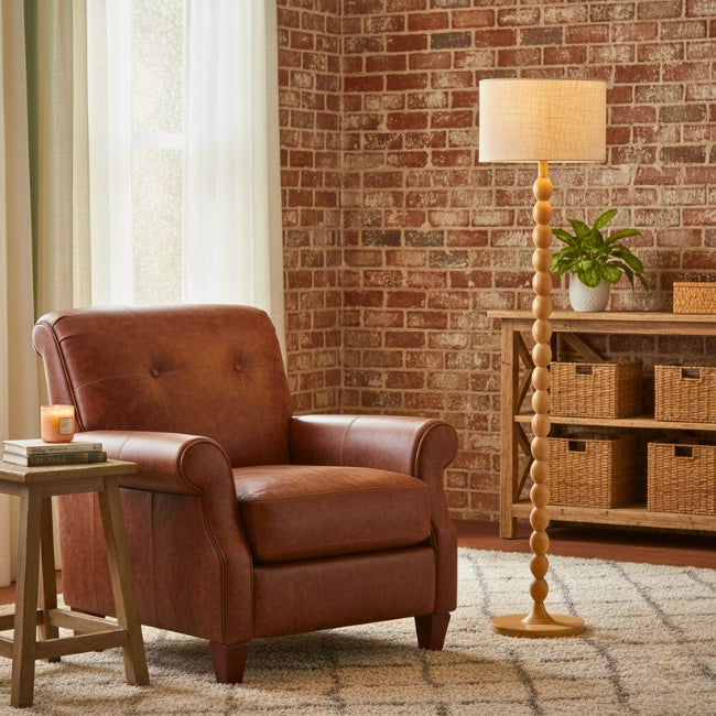 LÁMPARA DE PIE WOOD BUBBLES BOHO NATURAL - SIN FOCO