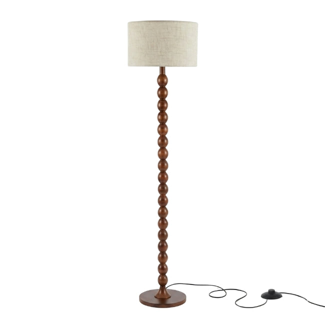 LÁMPARA DE PIE WOOD BUBBLES BOHO NOGAL - SIN FOCO