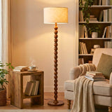 LÁMPARA DE PIE WOOD BUBBLES BOHO NOGAL - SIN FOCO