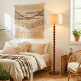 LÁMPARA DE PIE WOOD BUBBLES BOHO NOGAL - SIN FOCO