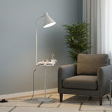 LÁMPARA DE PIE SCANDI TABLE WHITE CON MESA AUXILIAR - SIN FOCO