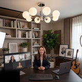 Lampara de techo para home office o estudio con iluminacion calida acogedora