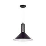 Silueta exenta de pantalla cónica industrial negra sobre fondo blanco optimizada para tienda online.