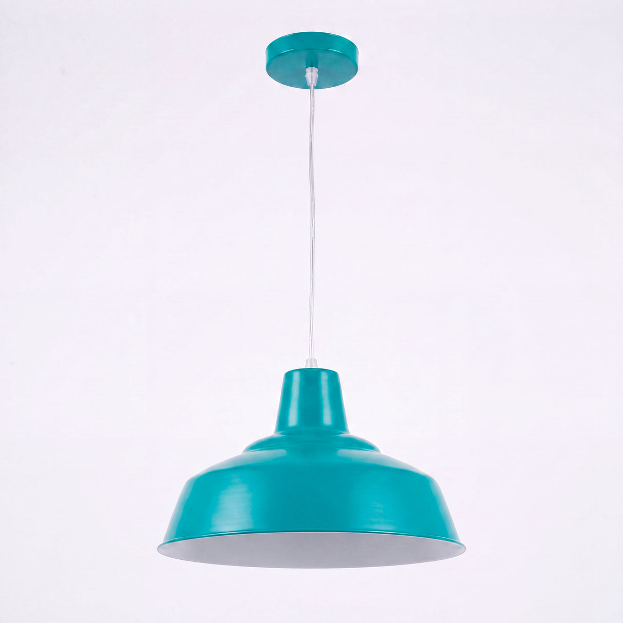 Foco de techo colgante con campana esmaltada brillante para proyectos de diseño minimalista.