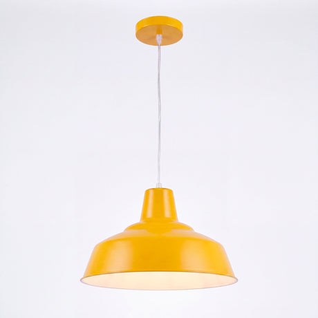 Campana decorativa de diseño minimalista con acabado brillante y cable regulable para proyectos de interiorismo.