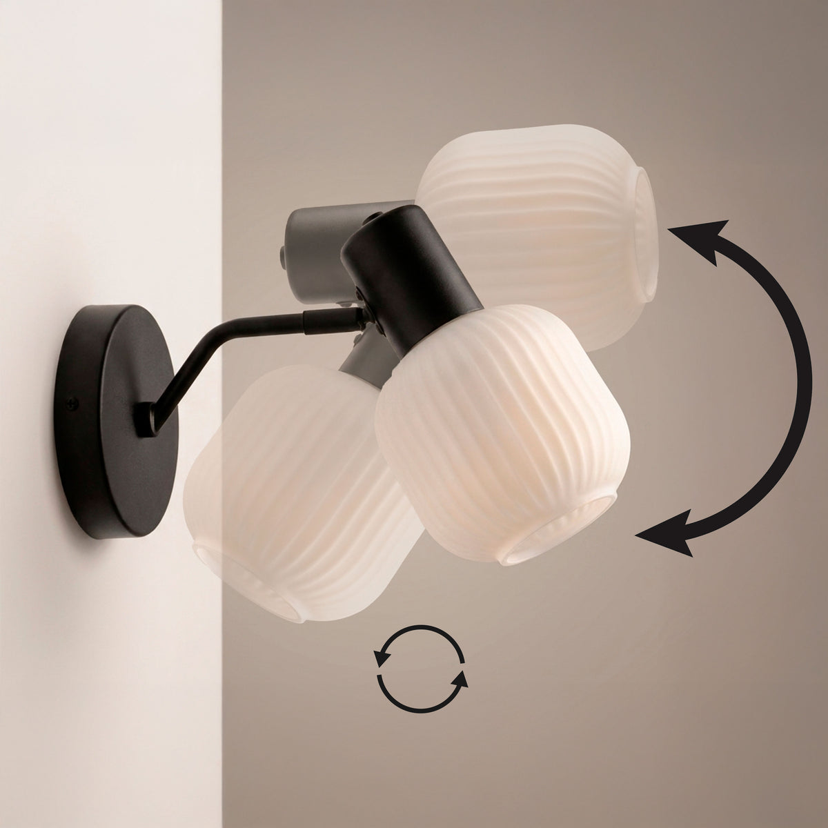 Gráfico explicativo del sistema articulado direccional para un control preciso del haz de luz.