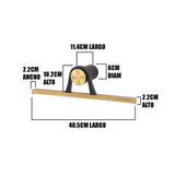 Esquema acotado con dimensiones milimétricas del aplique lineal para diseño e instalación en obra.