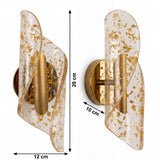 Infografia con las dimensiones exactas y medidas del aplique de pared Vortex Nebula Gold.