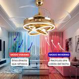 Infografía del flujo de aire reversible: refresca en verano y recircula calor en invierno.