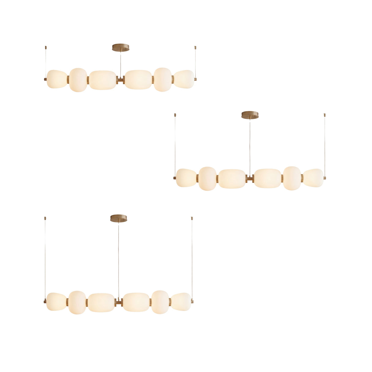 Grafico de opciones de altura regulable hasta 100cm para lampara lineal pebble line