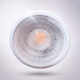 Vista superior de la lente multifacética diseñada para una distribución homogénea del flujo luminoso.