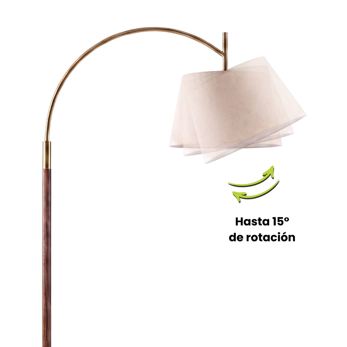 Pantalla textil beige con sistema de rotación de noventa grados para control de haz de luz.