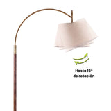 Pantalla textil beige con sistema de rotación de noventa grados para control de haz de luz.