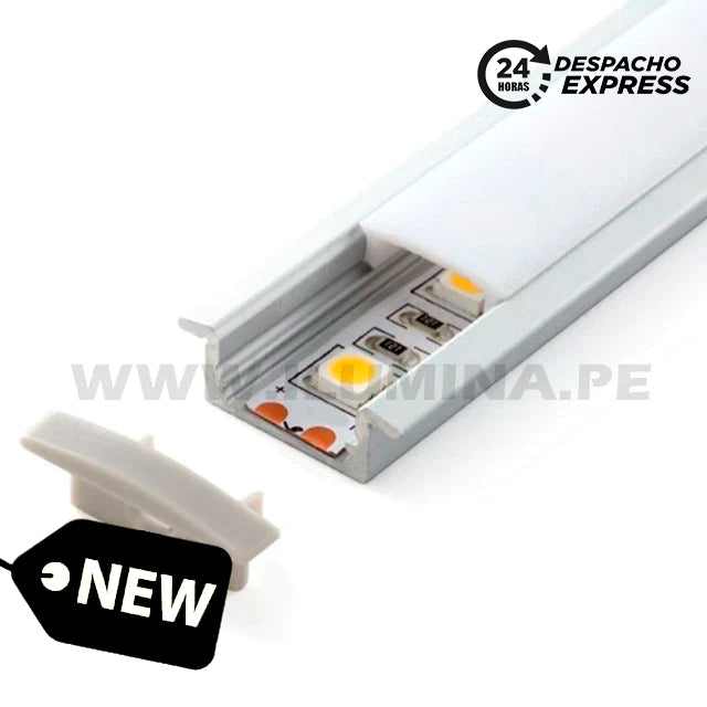 PERFIL DE ALUMINIO 2.00MTS EMPOTRABLE PARA CINTA LED