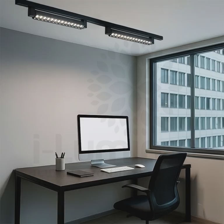 SPOT LED GRILLA BLACK PARA RIEL 20W 10LEDS LUZ BLANCA