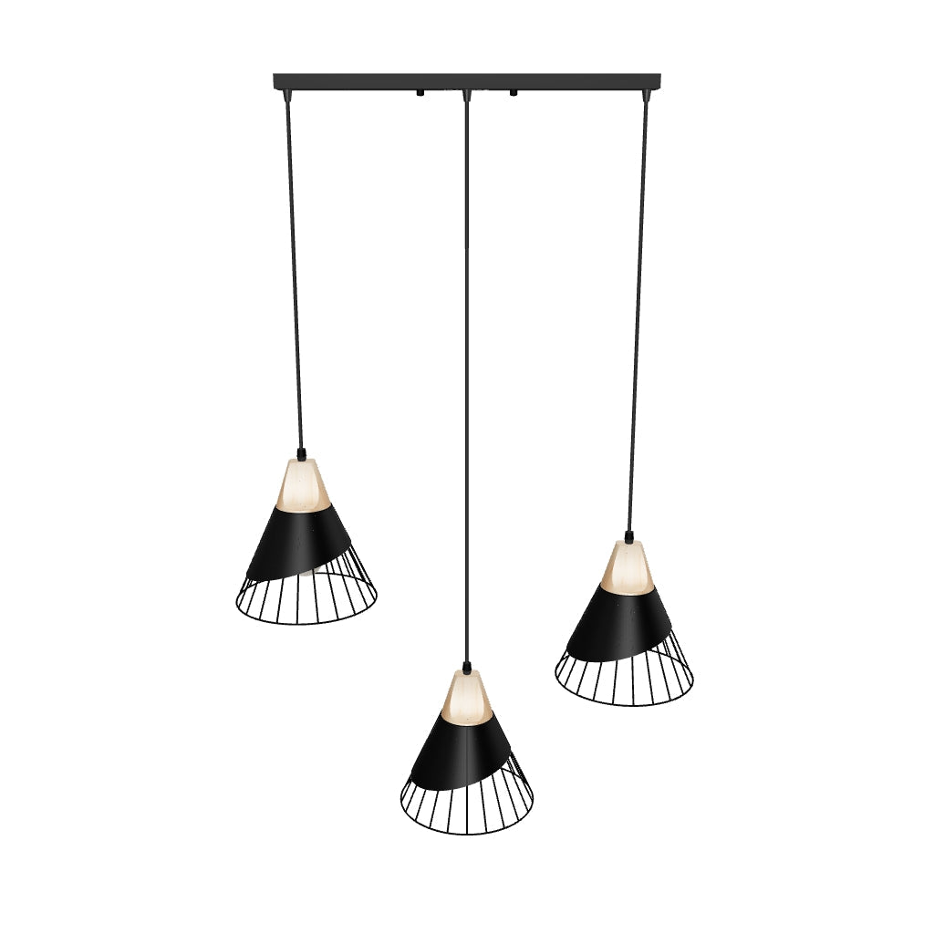 LÁMPARA COLGANTE TRIO ZAMORA BLACK - SIN FOCOS