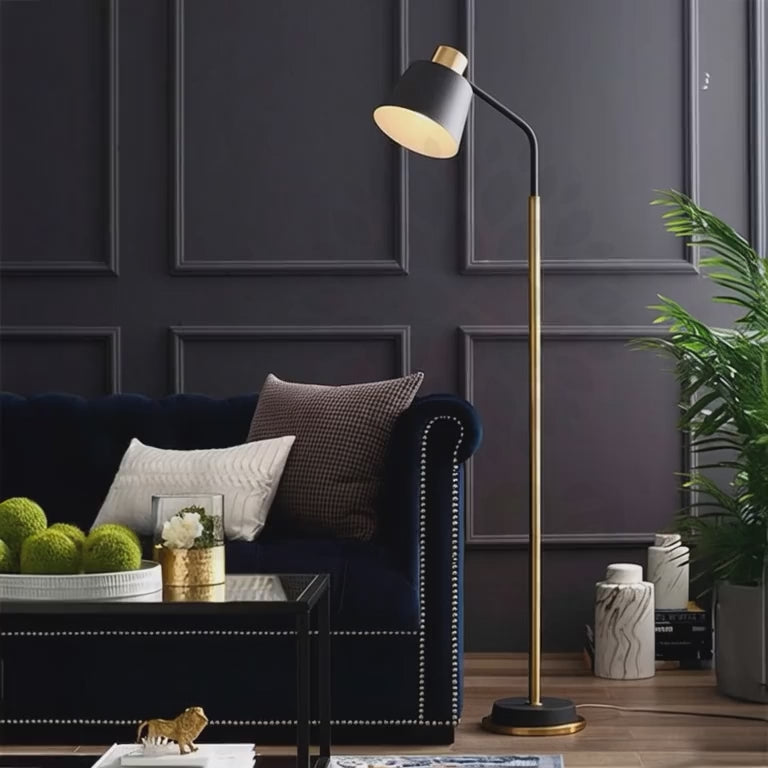 LÁMPARA DE PIE LUXIANA BLACK AND GOLD LED - SIN FOCO