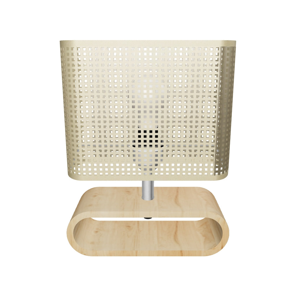 LÁMPARA DE MESA DE MADERA IRIS CABLE NEGRO - SIN FOCO