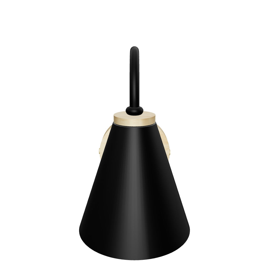 LÁMPARA DE PARED NÓRDICO BRAZO CURVO CHIARA BLACK AND WOOD E27 - SIN FOCO