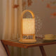 LÁMPARA DE MESA DE MADERA LANA + FOCO LED ÁMBAR G45 4W LUZ CÁLIDA