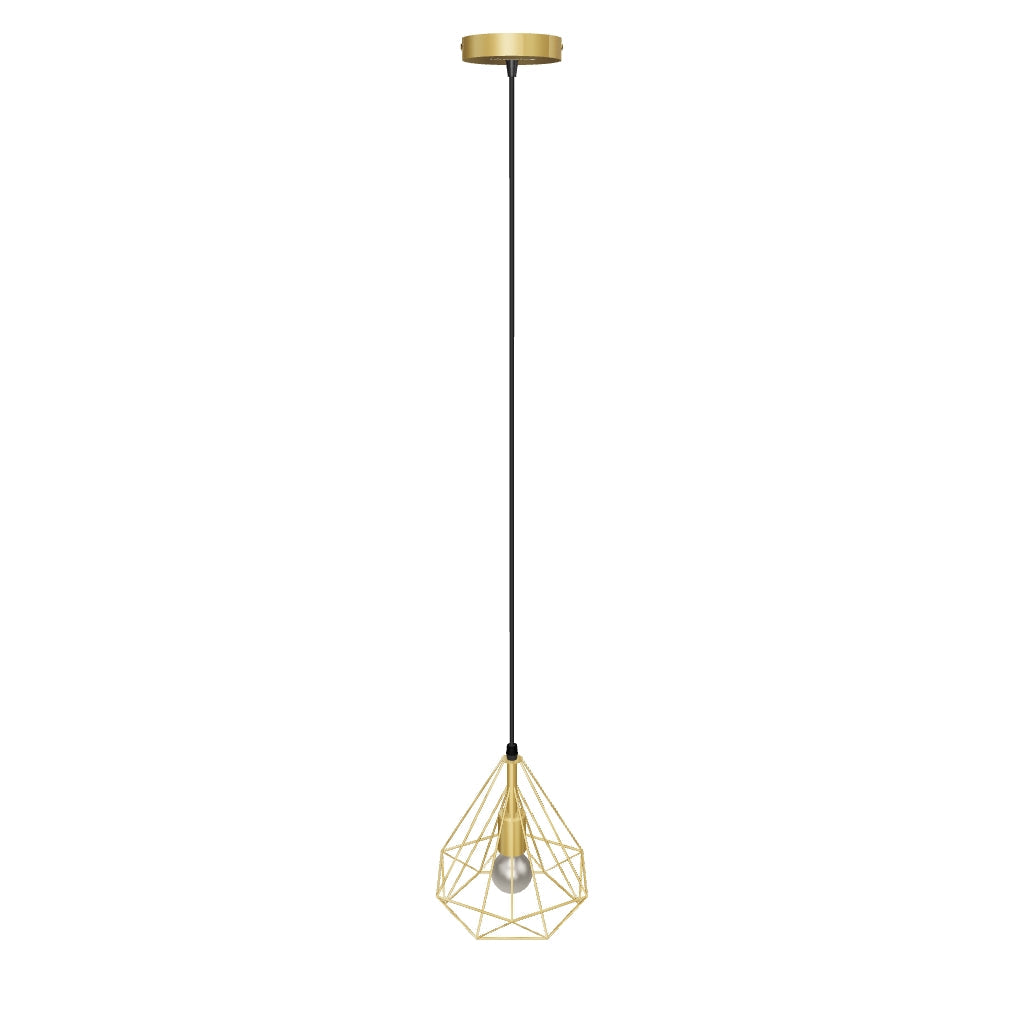 LÁMPARA COLGANTE TIPO JAULA DIAMOND GOLD - SIN FOCO