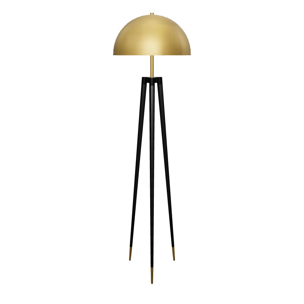 LÁMPARA DE PIE TRÍPODE MUSHROOM BLACK AND GOLD - SIN FOCOS