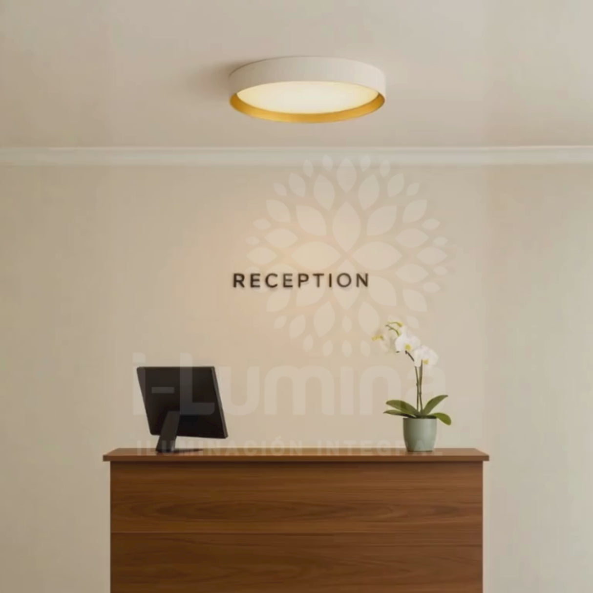 LÁMPARA DE TECHO DIANA LED WHITE AND GOLD 30W + CONTROL REMOTO