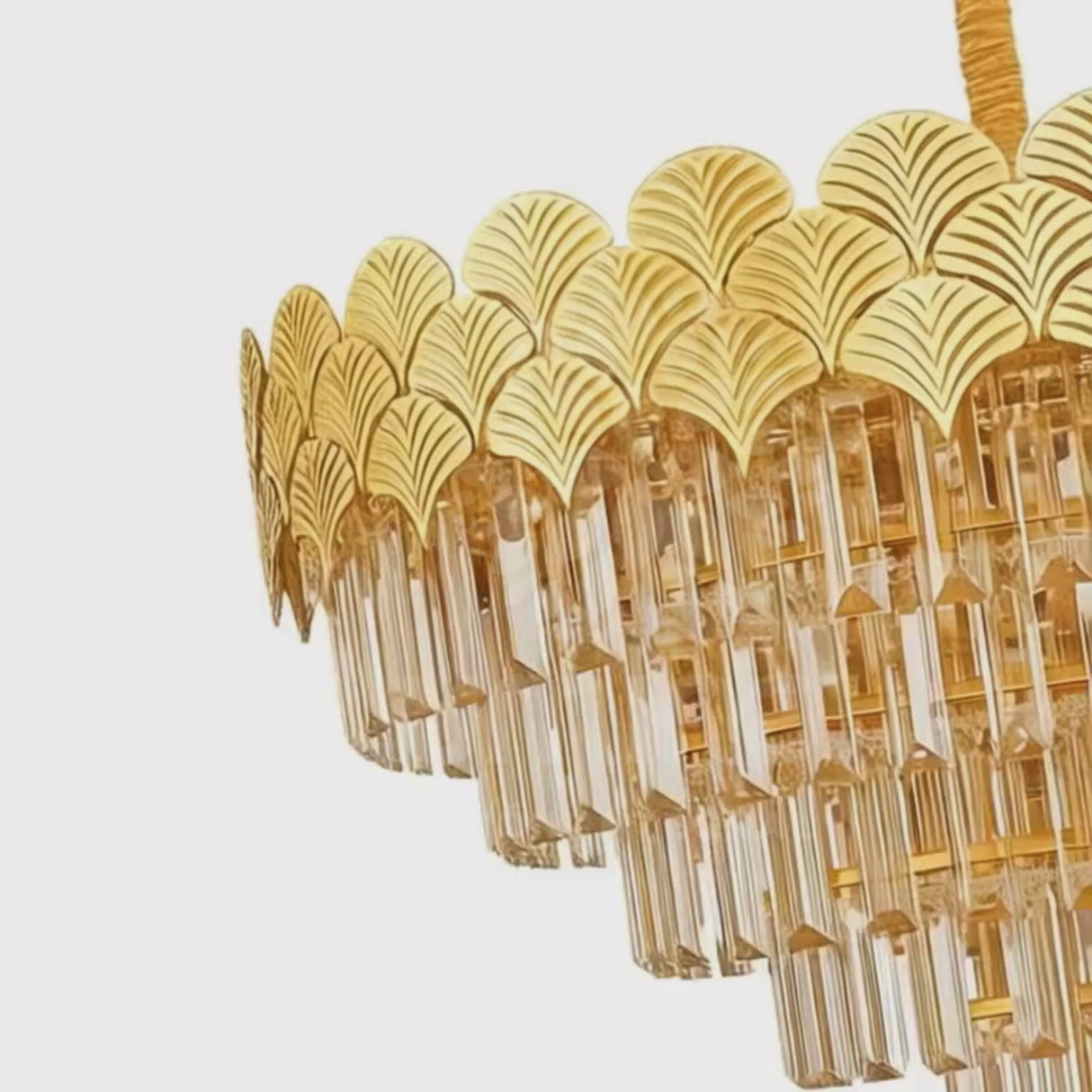 LÁMPARA COLGANTE SALMA KRYSTAL GOLD + FOCO VELA E14 4W TRANSP LUZ CÁLIDA